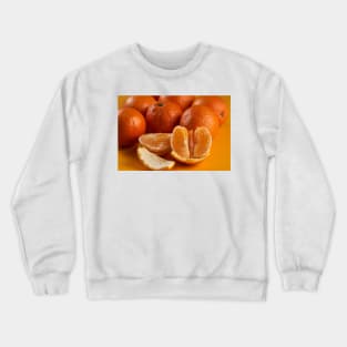 Oranges on a yellow background Crewneck Sweatshirt